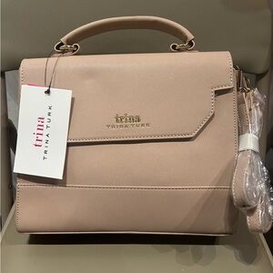 Trina Turk Nude Blush Top-Handle Satchel with Detachable Strap